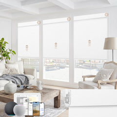 Kincmo No Drill Motorized Roller Shades 100% Blackout - Groove