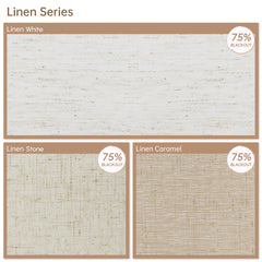 Kincmo Motorized Light Filtering Roller Shades 75% Blackout - Linen