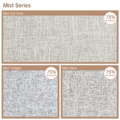 Kincmo Motorized Light Filtering Roller Shades 75% Blackout - Mist