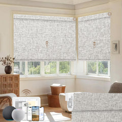 Kincmo No Drill Motorized Roller Shades 100% Blackout - Mist