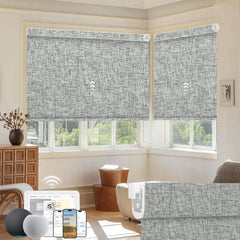 Kincmo No Drill Motorized Roller Shades 100% Blackout - Mist