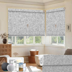 Kincmo No Drill Motorized Roller Shades 100% Blackout - Mist