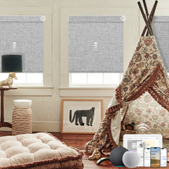 Kincmo Motorized Roller Shades 100% Blackout - Natural