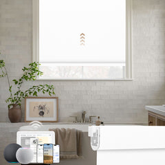 Kincmo No Drill Motorized Roller Shades 100% Blackout - WaterProof Vinyl