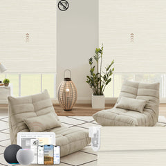 Kincmo No Drill Motorized Roller Shades 100% Blackout - Dreamy