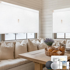 Kincmo Motorized Roller Shades 100% Blackout - Weave