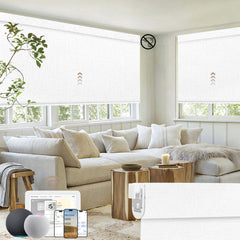 Kincmo No Drill Motorized Roller Shades 100% Blackout - Classic