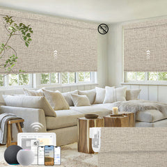 Kincmo No Drill Motorized Roller Shades 100% Blackout - Classic