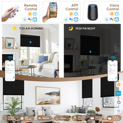 Kincmo Motorized Roller Shades 100% Blackout - Pure