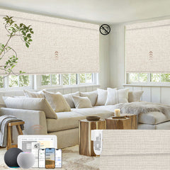 Kincmo No Drill Motorized Roller Shades 100% Blackout - Classic