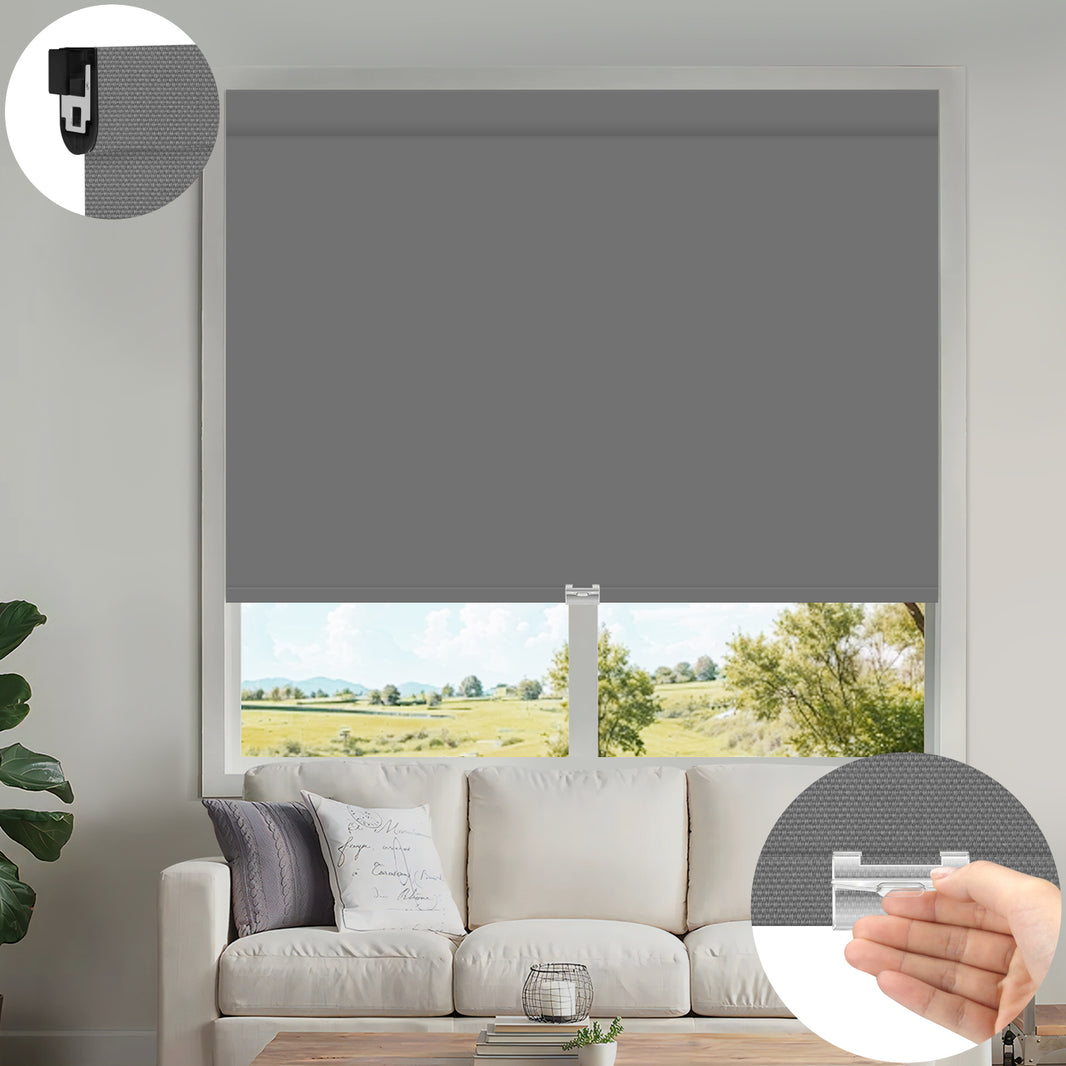 Kincmo No Drill Cordless UV Protection Solar Shades 0%/1%/3%/5% Openness