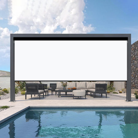 Kincmo Motorized Outdoor Shades 0%/1%/3%/5% Openness