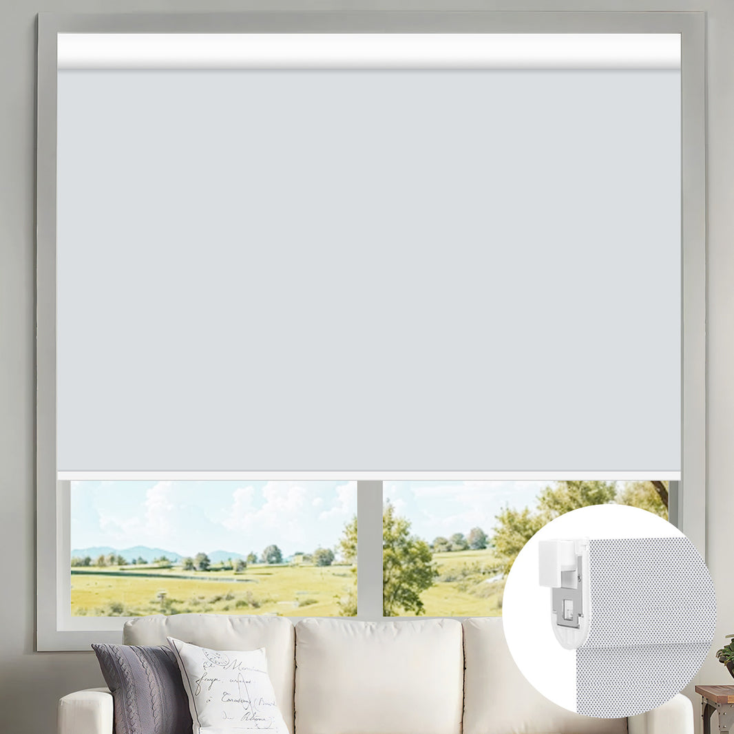 Kincmo No Drill Motorized Solar Shades, 0%/1%/3%/5% Openness For UV Protection