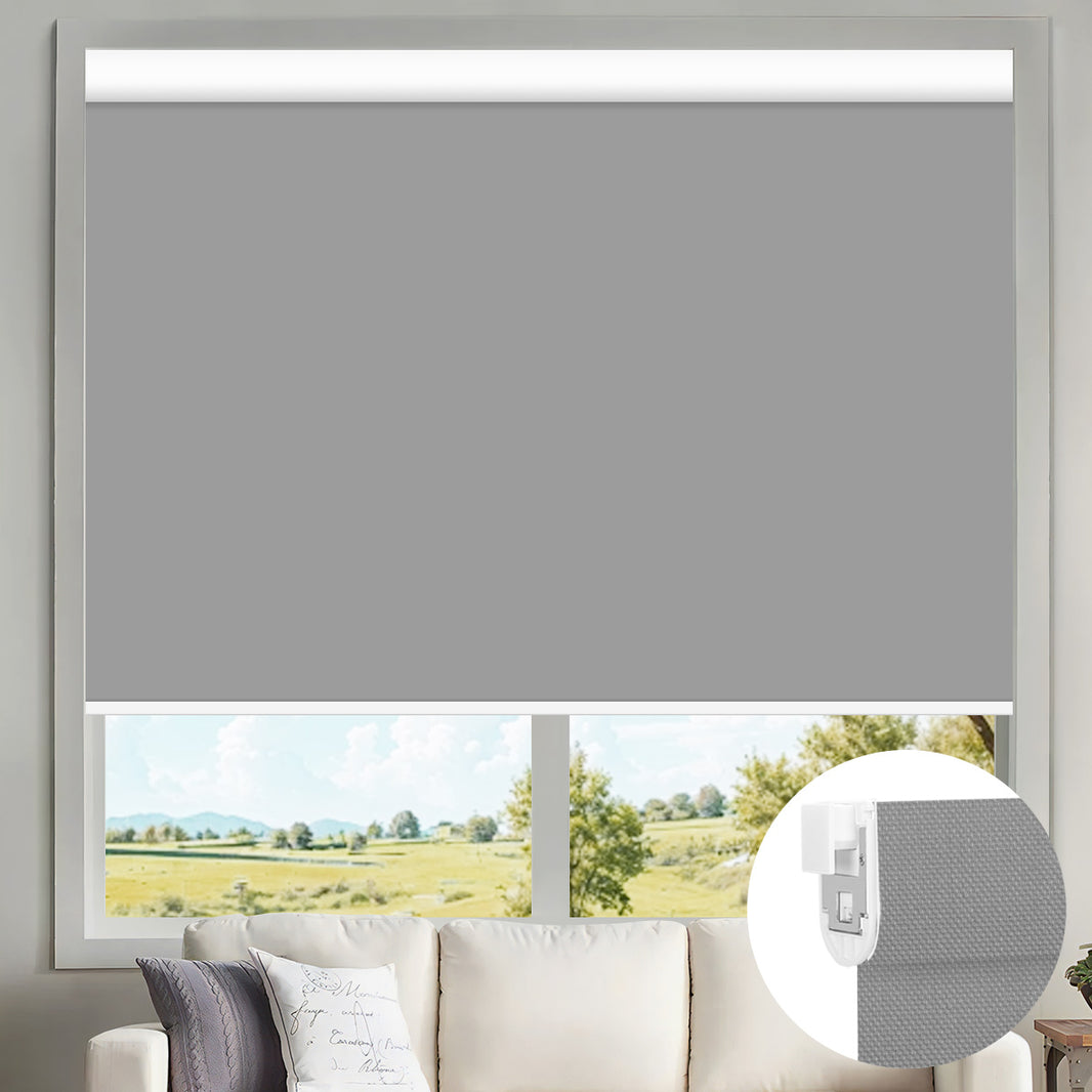 Kincmo No Drill Motorized Solar Shades, 0%/1%/3%/5% Openness For UV Protection