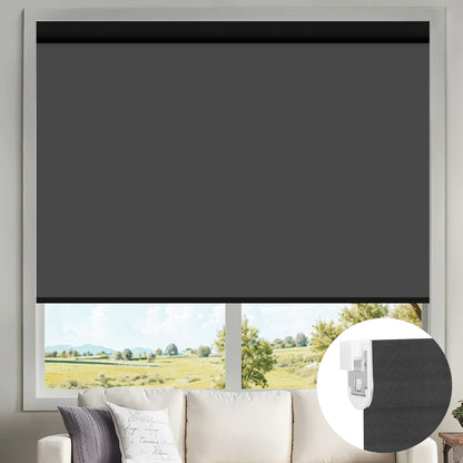 Kincmo No Drill Motorized Solar Shades, 0%/1%/3%/5% Openness For UV Protection