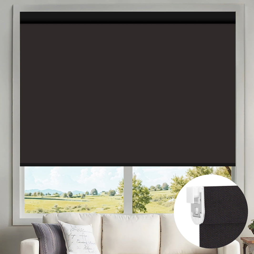 Kincmo No Drill Motorized Solar Shades, 0%/1%/3%/5% Openness For UV Protection