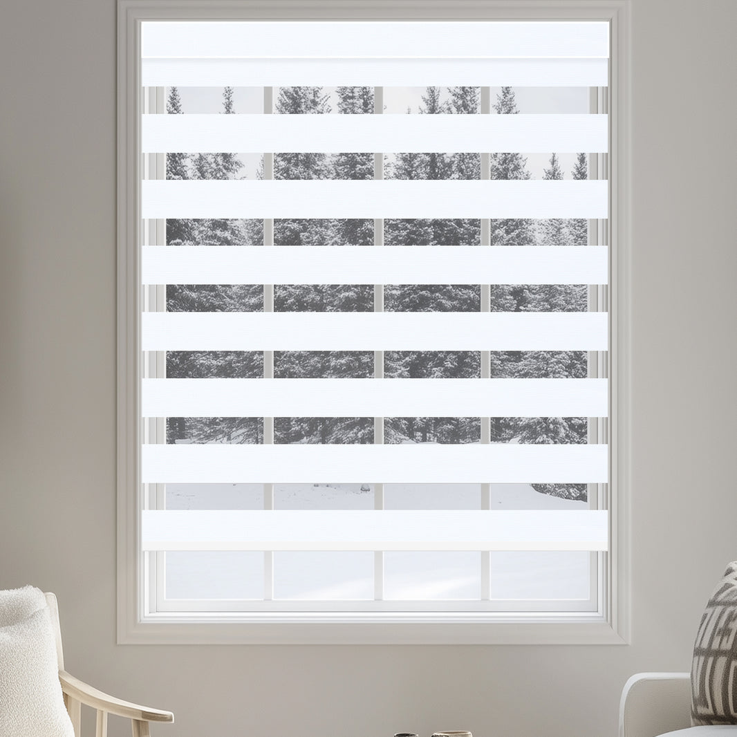 white zebra shades 100% blackout