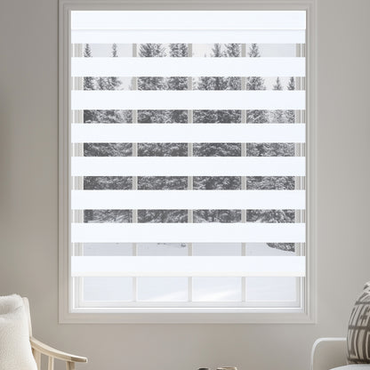 white zebra shades 100% blackout