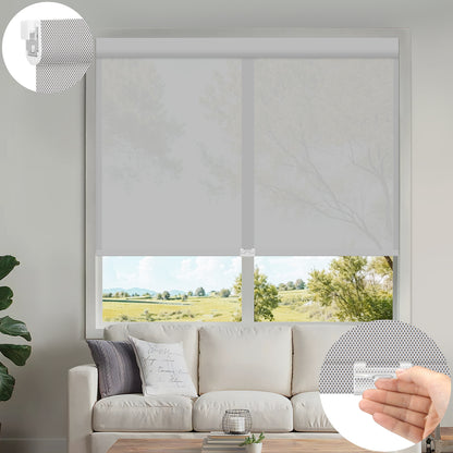 Kincmo No Drill Cordless UV Protection Solar Shades 0%/1%/3%/5% Openness