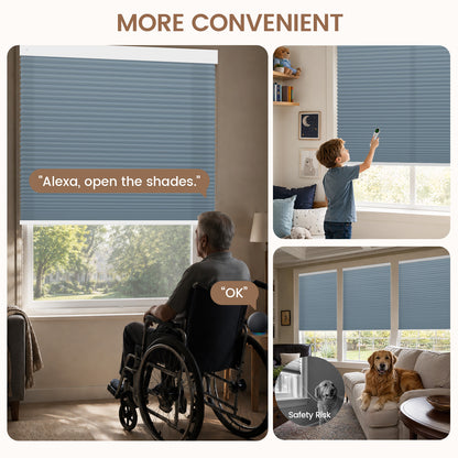 Kincmo No Drill Cellular Shades, Motorized Light Filtering