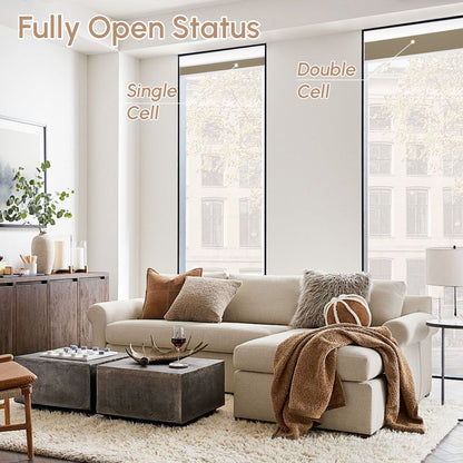 Kincmo Energy-Saving, 100% Blackout Motorized Cellular Shades | Double-Cell
