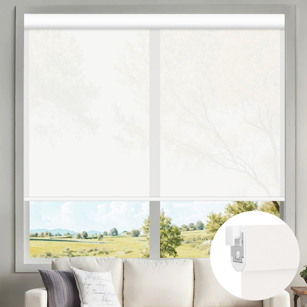 Kincmo No Drill Motorized Solar Shades, 0%/1%/3%/5% Openness For UV Protection