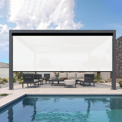 Kincmo Motorized Outdoor Shades 0%/1%/3%/5% Openness