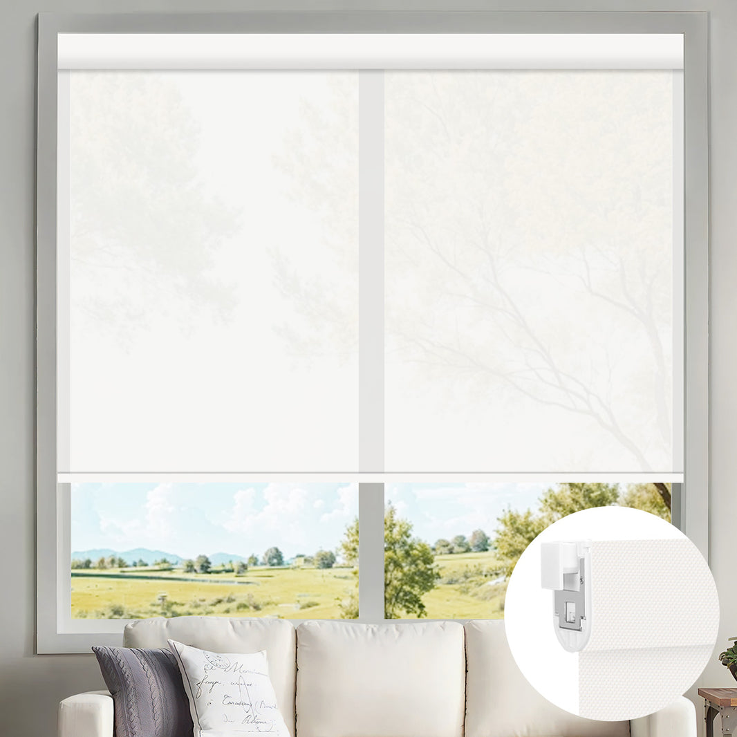 Kincmo No Drill Motorized Solar Shades, 0%/1%/3%/5% Openness For UV Protection