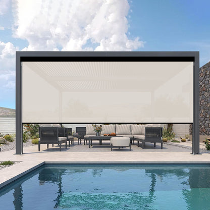 Kincmo Motorized Outdoor Shades 0%/1%/3%/5% Openness