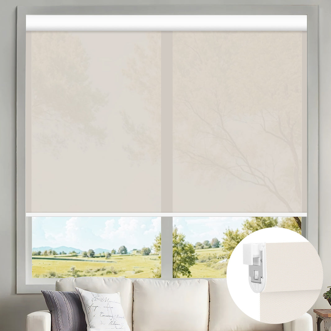 Kincmo No Drill Motorized Solar Shades, 0%/1%/3%/5% Openness For UV Protection