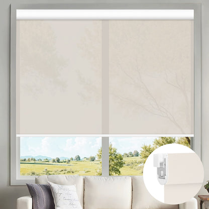 Kincmo No Drill Motorized Solar Shades, 0%/1%/3%/5% Openness For UV Protection