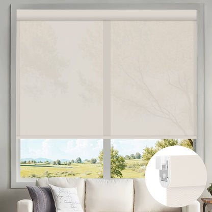 Kincmo No Drill Motorized Solar Shades, 0%/1%/3%/5% Openness For UV Protection