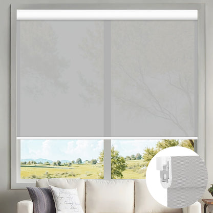 Kincmo No Drill Motorized Solar Shades, 0%/1%/3%/5% Openness For UV Protection