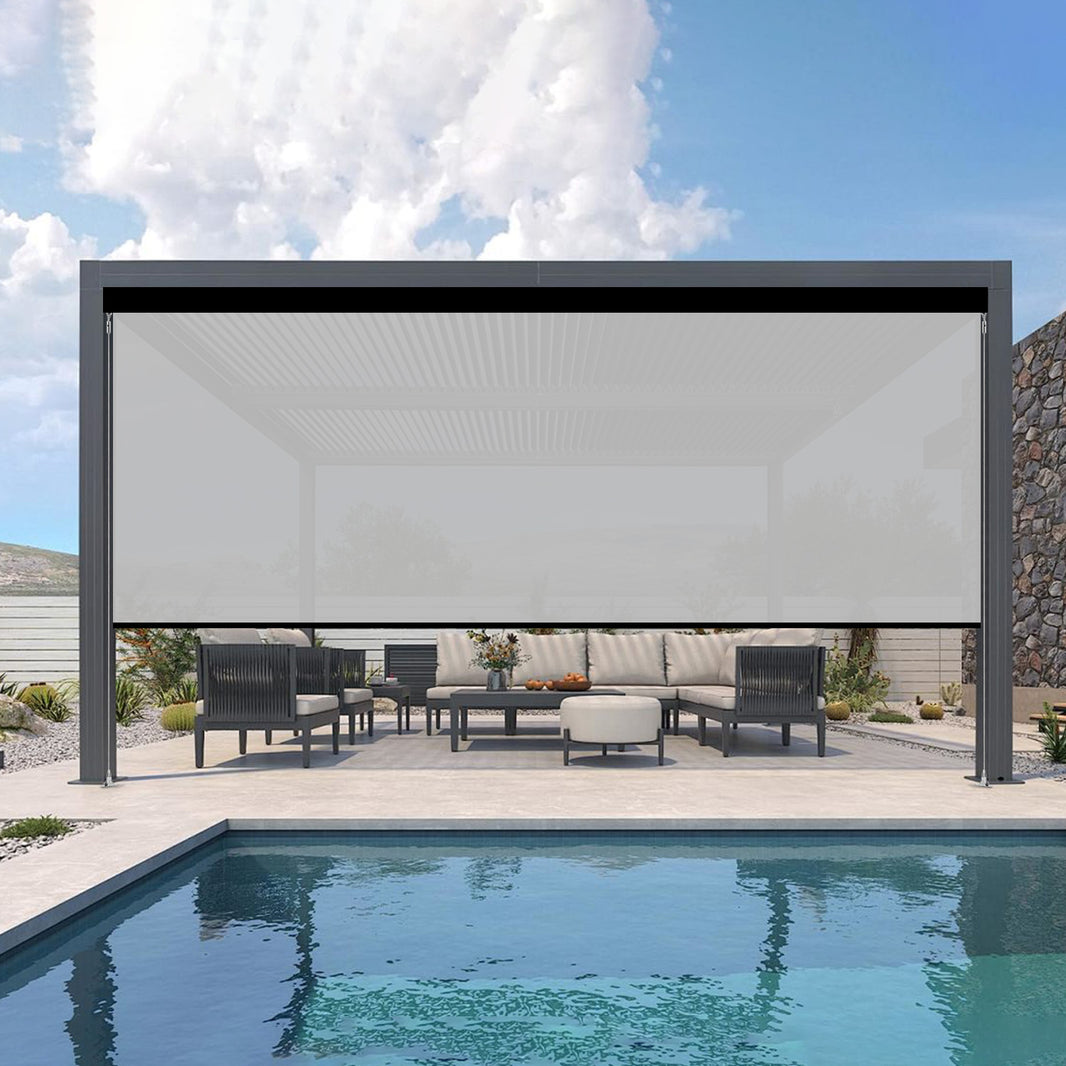 Kincmo Motorized Outdoor Shades 0%/1%/3%/5% Openness