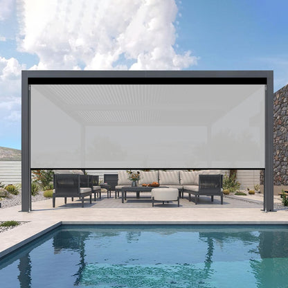 Kincmo Motorized Outdoor Shades 0%/1%/3%/5% Openness