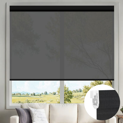 Kincmo No Drill Motorized Solar Shades, 0%/1%/3%/5% Openness For UV Protection