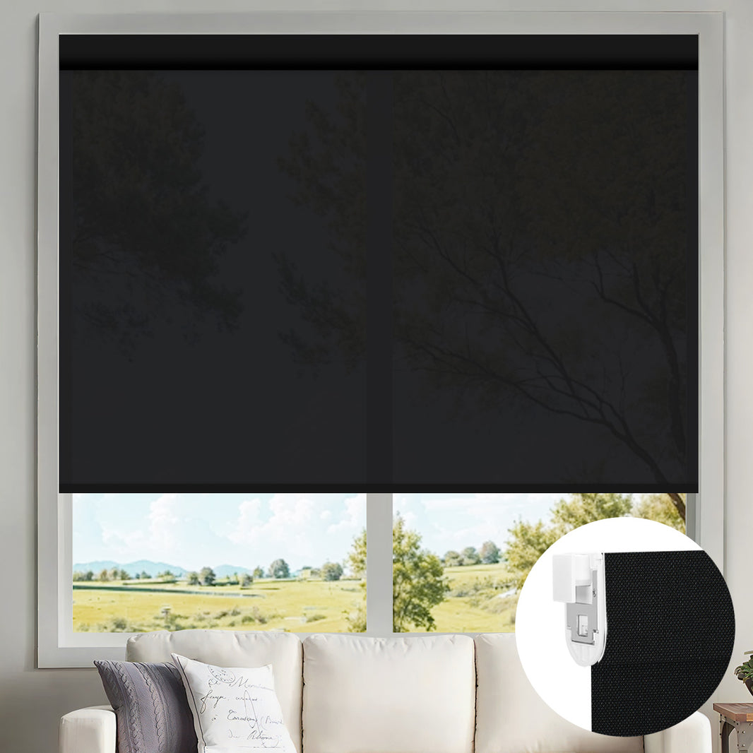 Kincmo No Drill Motorized Solar Shades, 0%/1%/3%/5% Openness For UV Protection