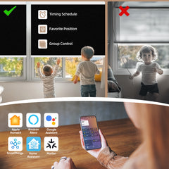 Kincmo Motorized Roller Shades 100% Blackout - WaterProof Vinyl
