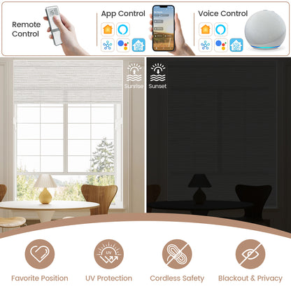 Kincmo Motorized Light Filtering Roller Shades 75% Blackout - Aqua Waves
