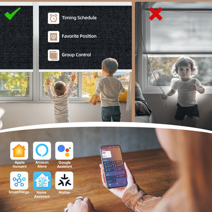 Kincmo Motorized Roller Shades 100% Blackout - Eclipse