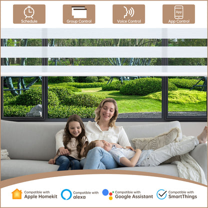 Kincmo Motorized Zebra Shades 70% Blackout - Galaxy