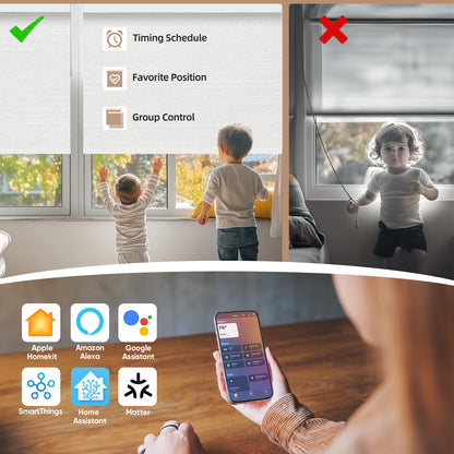 Kincmo Motorized Roller Shades 100% Blackout - Dreamy