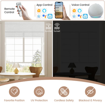 Kincmo Motorized Light Filtering Roller Shades 75% Blackout - Dreamy