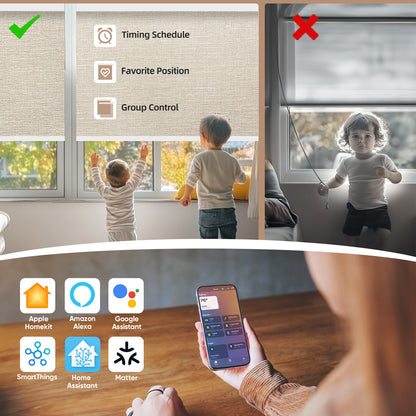 Kincmo Motorized Roller Shades 100% Blackout - Aurora