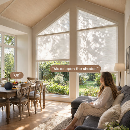 Kincmo Motorized Trapezoid Cellular Shades