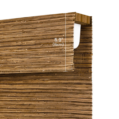 Kincmo Motorized Woven Wood Shades 50%/70%/100% Blackout - Natural Rustic