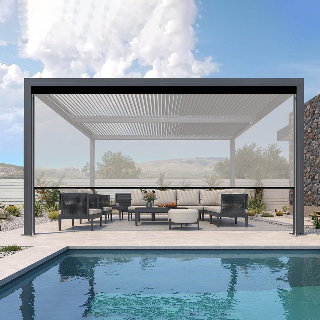 Kincmo Motorized Outdoor Shades 1%/3%/5% Openness