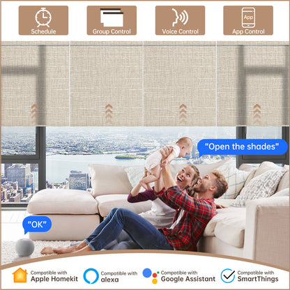 Kincmo Motorized Light Filtering Roller Shades 70% Blackout - Aurora