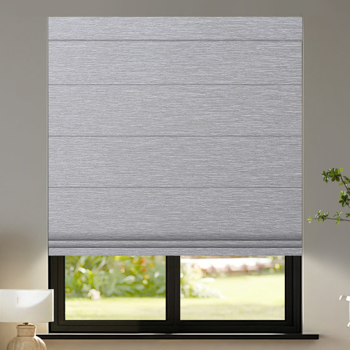 grey roman blinds