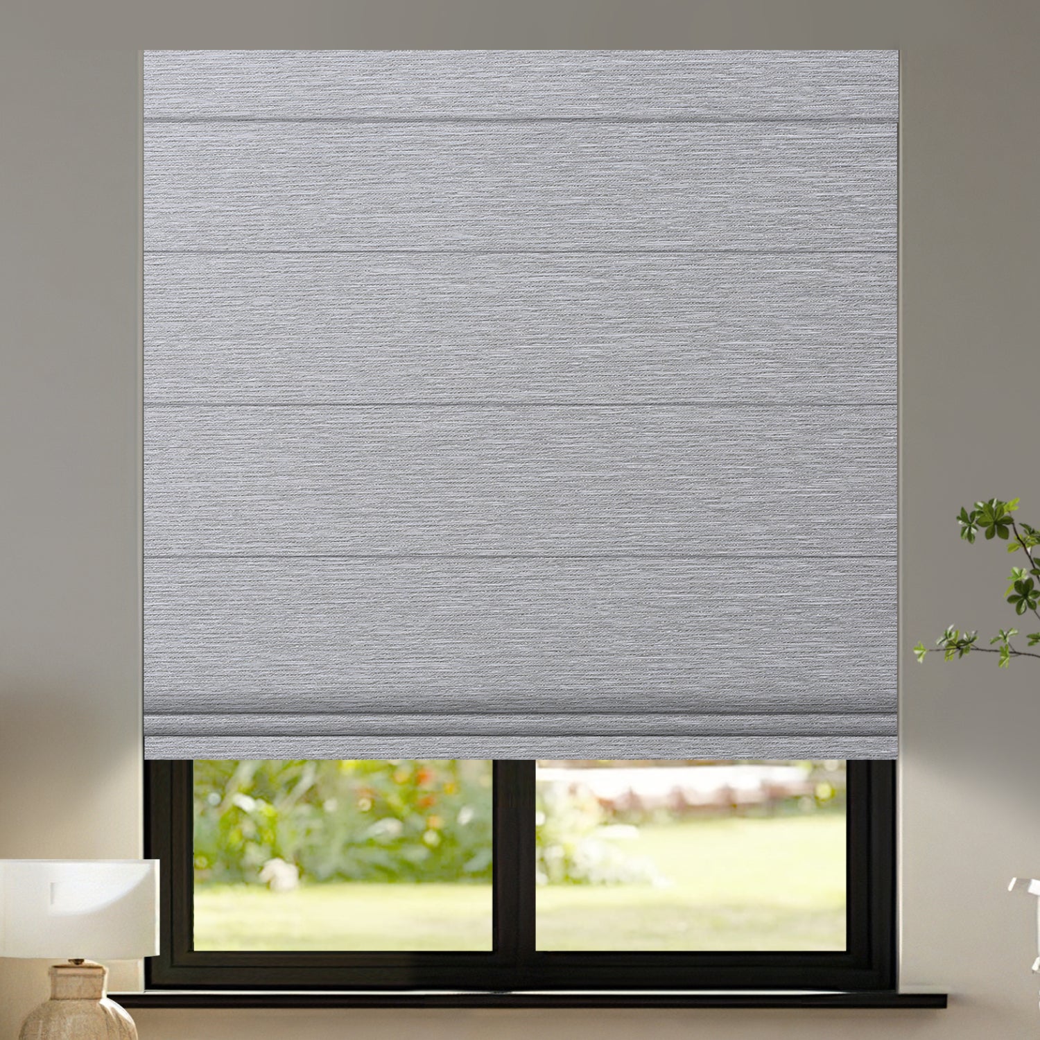 grey roman blinds
